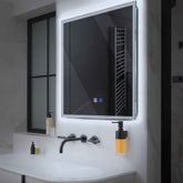 LED Spiegel Quadratisch | Touch-Schalter | Anti-Beschlag-Funktion | Kaltweißes Licht - Reyze Seria Edge Model 1